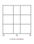 MOBILE CONTENITORE 9 VANI A GIORNO, STRUTTURA NOBILITATO BETULLA O LARICE - cm 138x41x148H