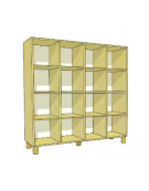 MOBILE CONTENITORE 16 VANI A GIORNO, STRUTTURA NOBILITATO BETULLA O LARICE - cm 138x41x148H