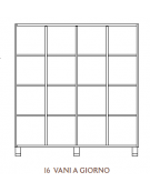 MOBILE CONTENITORE 16 VANI A GIORNO, STRUTTURA NOBILITATO BETULLA O LARICE - cm 138x41x148H