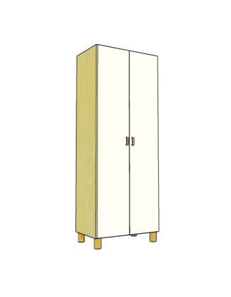 MOBILE CONTENITORE 2 ANTE - COLORE A SCELTA - 5 VANI INTERNI, STRUTTURA NOBILITATO BETULLA O LARICE - cm 70x41x196H