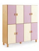 MOBILE CONTENITORE 8 ANTE COLORE A SCELTA E 8 VANI INTERNI, STRUTTURA NOBILITATO BETULLA O LARICE - cm 138x41x148H