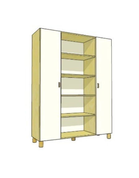 MOBILE CONTENITORE 2 ANTE COLORE A SCELTA + 5 VANI A GIORNO, STRUTTURA NOBILITATO BETULLA O LARICE - cm 138x41x196H