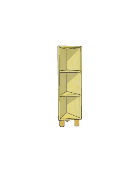 MOBILE ANGOLARE A 45° - 3 VANI A GIORNO - STRUTTURA NOBILITATO BETULLA O LARICE - cm 41x41x114H