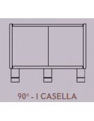 MOBILE ANGOLARE A 90° - 1 VANO A GIORNO - STRUTTURA NOBILITATO BETULLA O LARICE - cm 41x41x44H