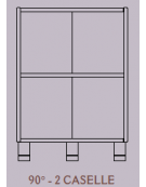 MOBILE ANGOLARE A 90° - 2 VANI A GIORNO - STRUTTURA NOBILITATO BETULLA O LARICE - cm 41x41x80H