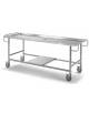 Barella carrello porta salme inox - Dimensioni pianale coricamento salma cm 200x65,5 - Con scarico liquidi centrale