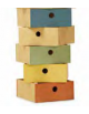 CASSETTA COLORATA PICCOLA IN LEGNO MULTISTRATI DI BETULLA - VARI COLORI - cm 31x35x13H