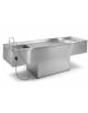 Tavolo anatomico per autopsie in acciaio inox AISI 304 - Con lavello , doccetta e trituratore dissipatore - cm 261,5x79x84,5h