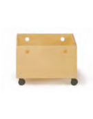 CASSETTA IN LEGNO SU RUOTE, INTERAMENTE IN LEGNO MULTISTRATI DI BETULLA - cm 45x37x30H