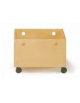 CASSETTA IN LEGNO SU RUOTE, INTERAMENTE IN LEGNO MULTISTRATI DI BETULLA - cm 45x37x30H
