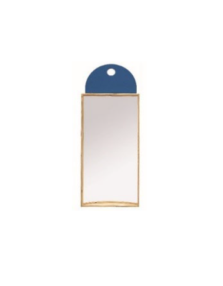SPECCHIO DEFORMANTE CONCAVO A PARETE, STRUTTURA IN MULTISTRATI DI BETULLA - cm 55x20x112,5H
