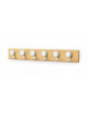 FASCIA APPENDIABITI CON POMOLI 6 POSTI, STRUTTURA IN MULTISTRATI DI BETULLA, POMOLI IN PLASTICA BIANCA - cm 120x15H