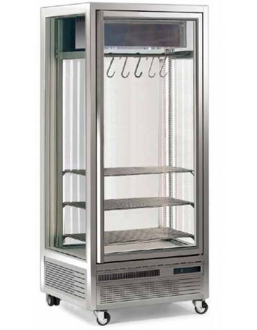 Vetrina Refrigerata per Carne - Griglie In Acciaio Inox - Capacità 550 Lt mm 795x730x2005h