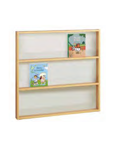 ESPOSITORE LIBRI A PARETE CON STRUTTURA IN MULTISTRATI DI BETULLA - cm 104x10x104H