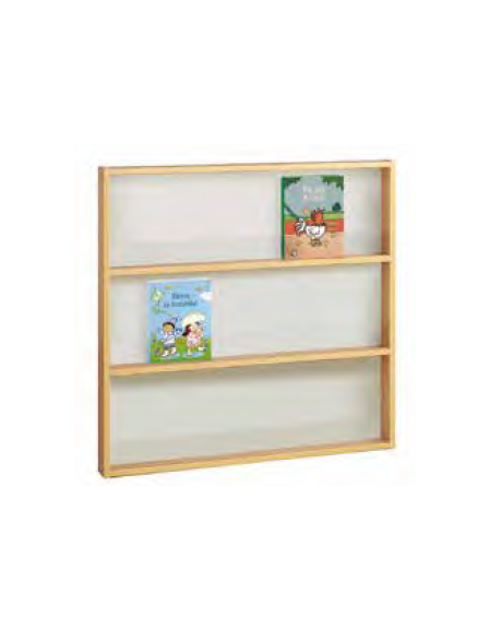 ESPOSITORE LIBRI A PARETE CON STRUTTURA IN MULTISTRATI DI BETULLA - cm 104x10x104H