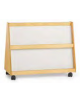 CARRELLO ESPOSITORE PICCOLO BIFRONTE SU RUOTE, STRUTTURA IN MULTISTRATI DI BETULLA - cm 88x40x65H