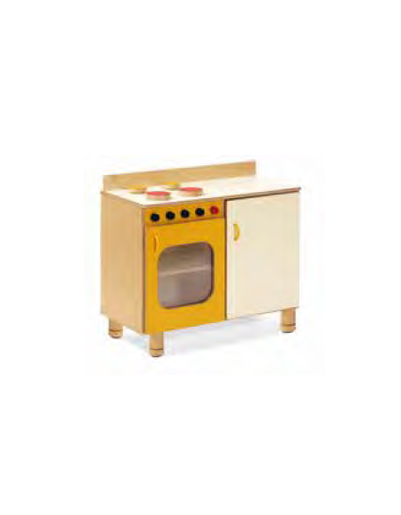 GIOCO CUCINA MINI, STRUTTURA IN LEGNO MULTISTRATI DI BETULLA - cm 75x40x60/68H