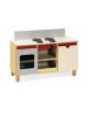 MOBILE GIOCO CUCINA, STRUTTURA E RIPIANI IN LEGNO CON FINITURA NOBILIATO DI BETULLA - cm 104x41x56/71H