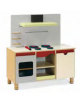 MOBILE GIOCO CUCINA CON CAPPA, STRUTTURA E RIPIANI IN LEGNO CON FINITURA NOBILIATO DI BETULLA - cm 104x41x56/108H