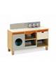 MOBILE GIOCO LAVATRICE - STRUTTURA E RIPIANI IN LEGNO CON FINITURA NOBILIATO DI BETULLA - cm 104x41x56/71H
