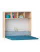 LA PICCOLA BIBLIOTECA IN LEGNO COMPLETA DI MATERASSINO RIPIEGABILE RIVESTITO IN ECOPELLE IGNIFUGO 1IM COLORI A SCELTA