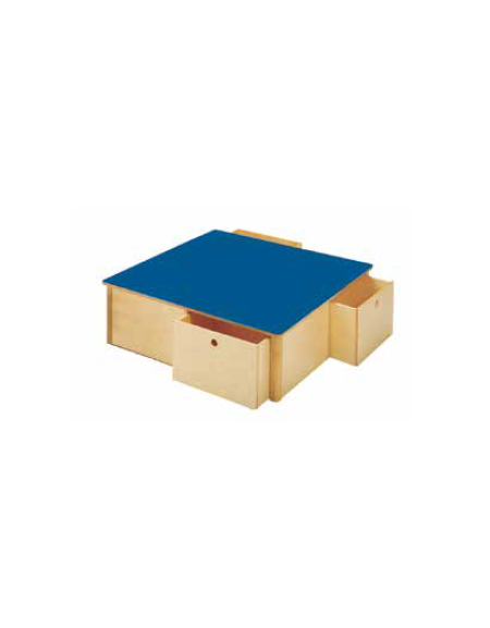 PEDANA COSTRUTTIVITA' CON CASSETTONI, IN LEGNO MULTISTRATI DI BETULLA, PIANO RIVESTITO PVC SOFT - cm 100x100x25H