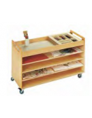 CARRELLO PORTAFOGLI E COLORI IN LEGNO MULTISTRATI DI BETULLA - cm 104x50x62H