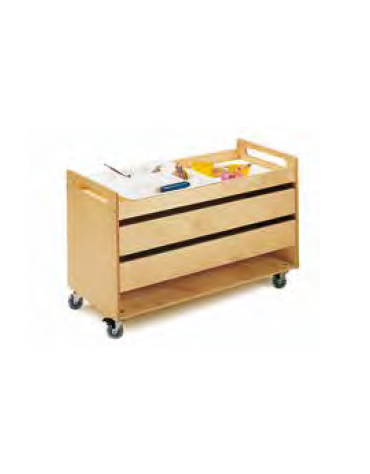 CARRELLO CON CASSETTI ESTRAIBILI. STRUTTURA IN LEGNO MULTISTRATI DI BETULLA - cm 104x50x60H