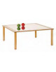 TAVOLO CON PIANO SPECCHIANTE ETA' 0/3 ANNI CON GAMBE 60 MM IN LEGNO MASSELLO  - cm 130x130x42H