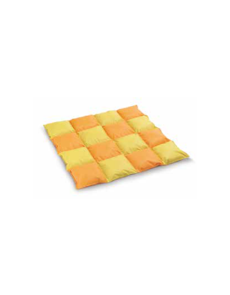 TAPPETO PATCHWORK PICCOLO MORBIDO SOFT CON RIVESTIMENTO IN ECOPELLE IGNIFUGA 1IM - COLORI A SCELTA - cm 110x110x3H