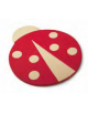 TAPPETO MORBIDO SOFT A FORMA DI COCCINELLA CON RIVESTIMENTO IN ECOPELLE IGNIFUGA 1IM - COLORI A SCELTA - cm 156x130x5H