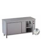 Tavolo armadiato caldo inox Dimensioni cm 140x70x90h