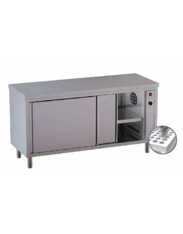 Tavolo armadiato caldo inox Dimensioni cm 140x70x90h