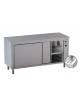 Tavolo armadiato caldo inox riscaldato ventilato con antine scorrevoli tamburate - Dimensioni cm 160x70x85/90h