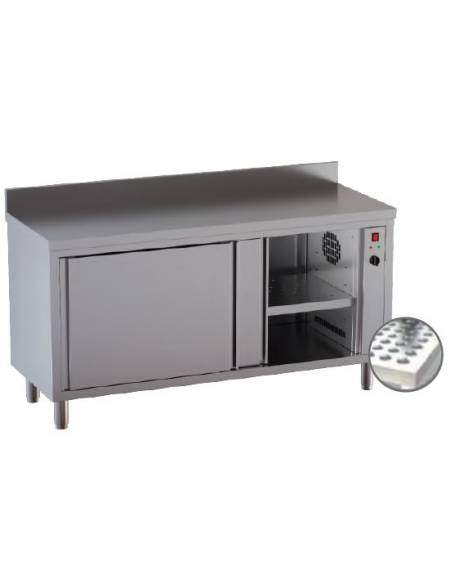 Tavolo armadiato caldo inox Dimensioni cm. 100x70x90h