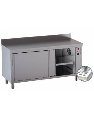 Tavolo armadiato caldo inox Dimensioni cm. 120x70x90h