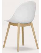 Sedia per interni con struttura in metallo verniciato, gambe in legno, scocca in polipropilene - cm 45x44x77h