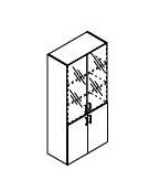 Contenitore alto con anta legno  / anta vetro con serratura - cm 90x45x196h