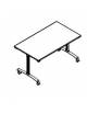 Tavolo ribaltabile su gambe a T con ruote - Struttura in colore cromato o grigio - Piani di diversi colori - cm 160x80x73h