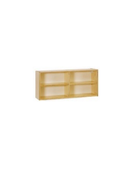 PENSILE A 4 CASELLE CON STRUTTURA IN LEGNO E 4 CASSETTINI IN PLASTICA - cm 75x22x37,5H