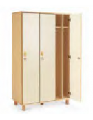 ARMADIO SPOGLIATOIO ADULTI IN LEGNO A 1 VANO CON DIVISIONE SPORCO/PULITO E 1 ANTA COLORI A SCELTA + SERRATURA - cm 34x50x196H