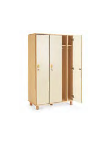 ARMADIO SPOGLIATOIO ADULTI IN LEGNO A 1 VANO CON DIVISIONE SPORCO/PULITO E 1 ANTA COLORI A SCELTA + SERRATURA - cm 34x50x196H