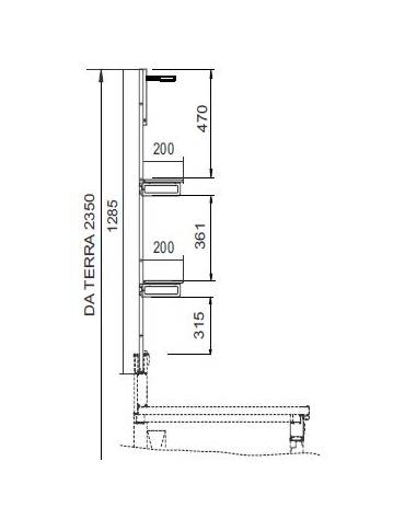Alzata con mensole da cm. 150