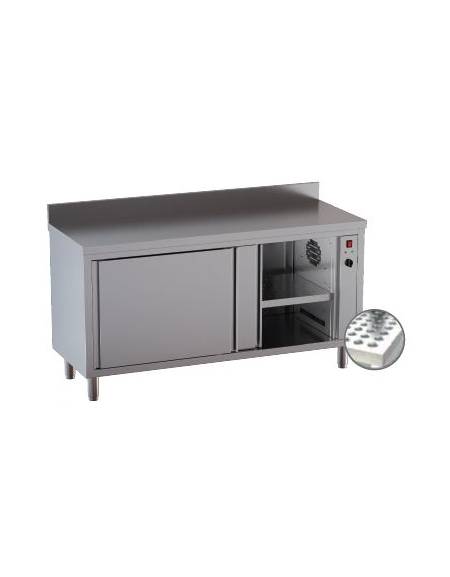 Tavolo armadiato caldo inox Dimensioni cm. 160x60x90h