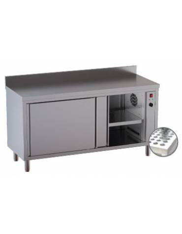 Tavolo armadiato caldo inox Dimensioni cm. 200x60x90h