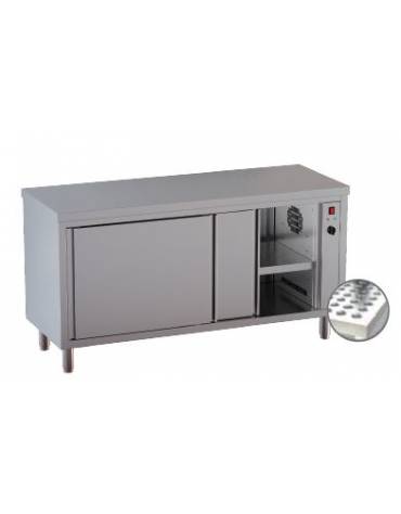 Tavolo armadiato caldo inox Dimensioni cm. 180x60x90h