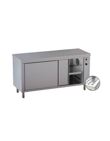 Tavolo armadiato caldo inox Dimensioni cm. 180x60x90h