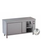 Tavolo armadiato caldo inox Dimensioni cm. 120x60x90h