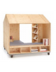 BOOKBOX LUOGO CON-DIVISO MODULO ESPOSITORE SU RUOTE + CUSCINO RETTANGOLARE COLORI A SCELTA - cm 145x70x150H