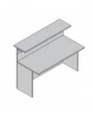 Mobile bancone per reception ufficio-Dimensioni cm 120x73x122,5h-Con top in legno-Colori:Bianco-Samui-Rovere-Grigio-Noce-Ciliegi